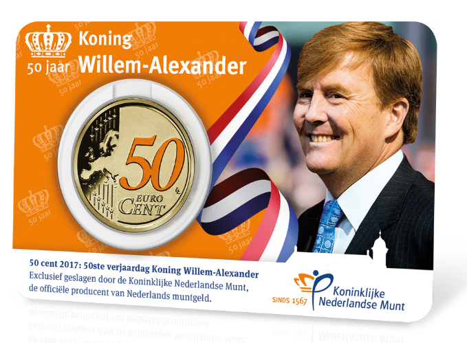 50 jaar Koning Willem-Alexander 2017 Coincard